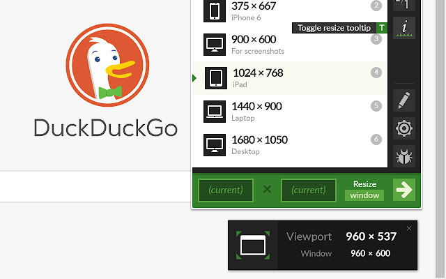 Window Resizer - Chrome